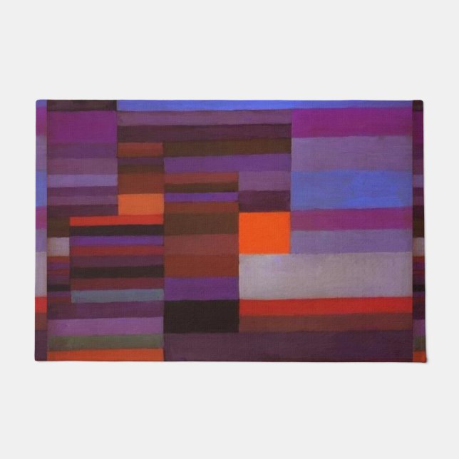 Paul Klee Fire In The Evening Abstract Fine Art Doormat (Front)