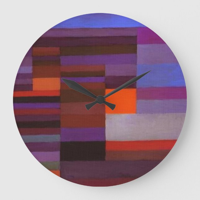 Paul Klee Fire In The Evening Abstract Fine Art Large Clock (Front)