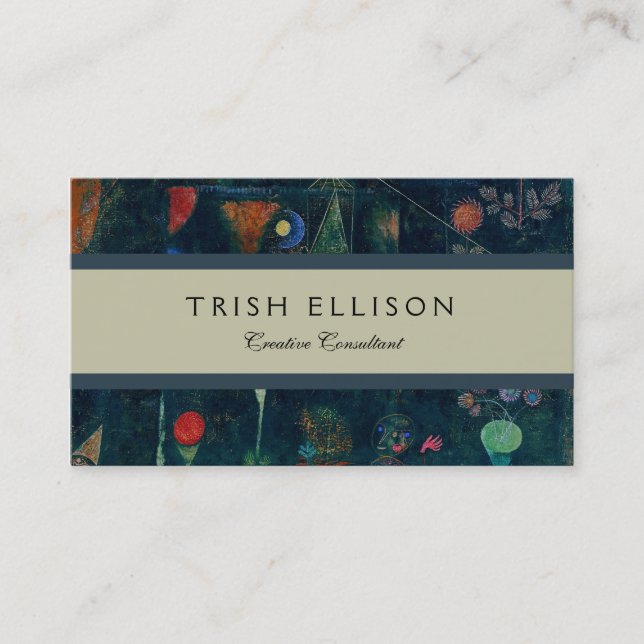 Paul Klee Fish Magic Abstract Painting Graphic Art Business Card (Front)