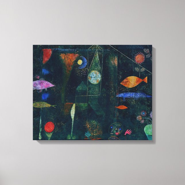 Paul Klee Fish Magic Abstract Painting Graphic Art Canvas Print (Front)