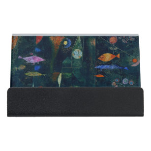 Paul Klee Fish Magic Abstract Painting Graphic Art Desk Business Card Holder