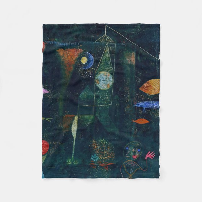 Paul Klee Fish Magic Abstract Painting Graphic Art Fleece Blanket (Front)
