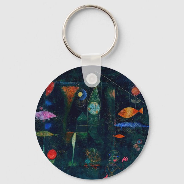 Paul Klee Fish Magic Abstract Painting Graphic Art Key Ring (Front)