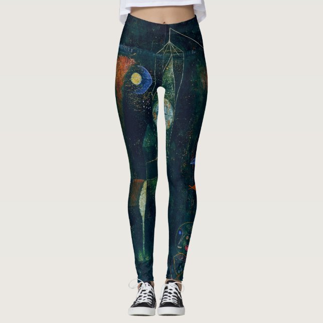 Paul Klee Fish Magic Abstract Painting Graphic Art Leggings (Front)