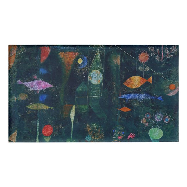 Paul Klee Fish Magic Abstract Painting Graphic Art Name Tag (Front)