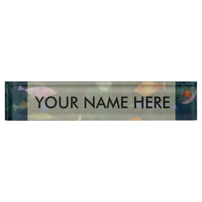 Paul Klee Fish Magic Abstract Painting Graphic Art Nameplate (Front)