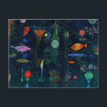 Paul Klee Fish Magic Abstract Painting Graphic Art Postcard<br><div class="desc">This famous painting is by bauhaus abstract artist Paul Klee showcasing modernism with abstract fish swimming through a black blue ocean. A graphic art abstract expressionist painting.</div>