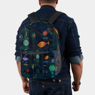 Paul Klee Fish Magic Abstract Painting Graphic Art Printed Backpack