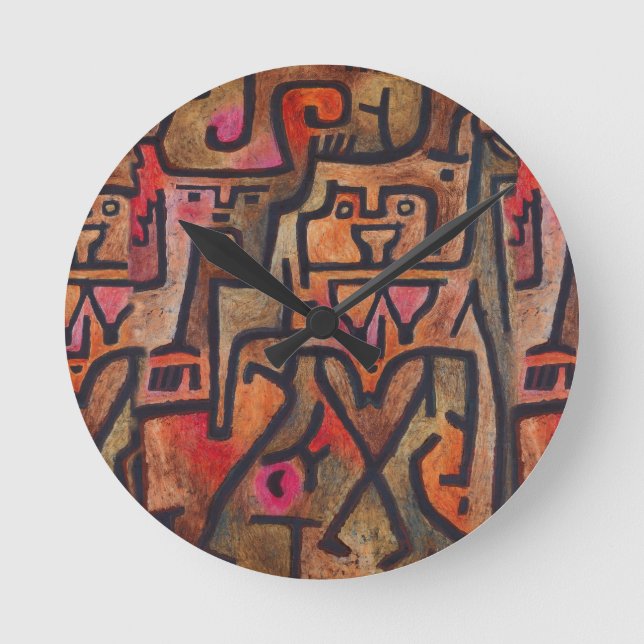 Paul Klee Forest Witches Abstract Round Clock (Front)