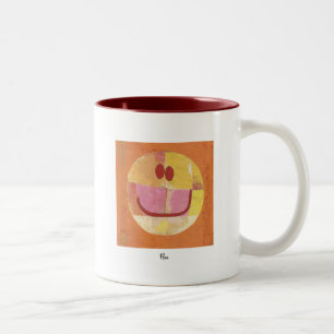 paul klee happy face Two-Tone coffee mug