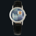 Paul Klee Harbinger of Autumn. Blue geometric art Watch<br><div class="desc">Paul Klee "The Harbinger of Autumn" watch. Watercolor blue nature geometric vintage art.</div>