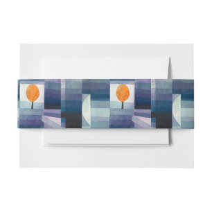 Paul Klee Harbinger of Autumn Blue Modern Abstract Invitation Belly Band