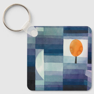 Paul Klee Harbinger of Autumn Blue Modern Abstract Key Ring