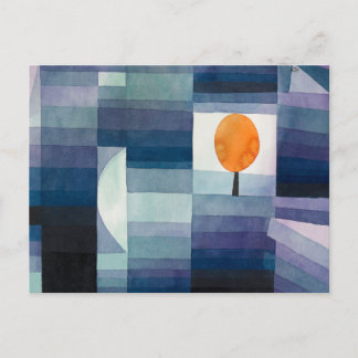 Paul Klee Harbinger of Autumn Blue Modern Abstract Postcard
