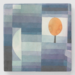 Paul Klee Harbinger of Autumn Blue Modern Abstract Stone Coaster