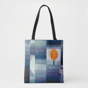 Paul Klee Harbinger of Autumn Blue Modern Abstract Tote Bag
