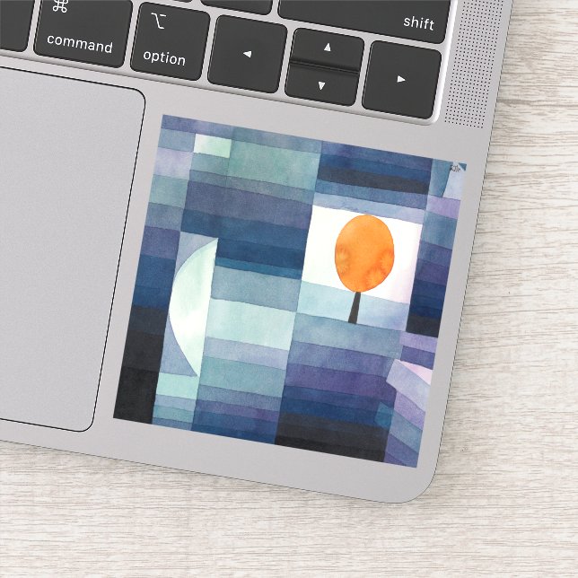 Paul Klee Harbinger of Autumn. Vintage blue art (Detail)