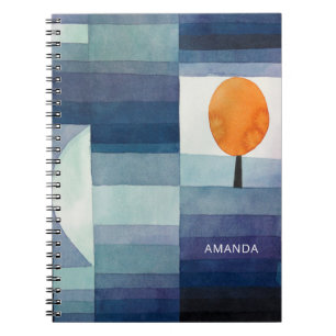 Paul Klee Harbinger of Autumn. Vintage blue art Notebook