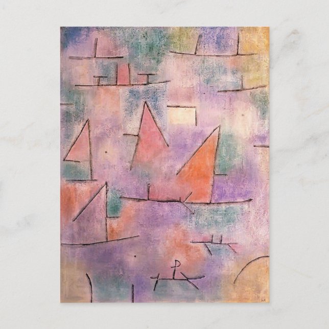 Paul Klee- Harbour with sailing ships Postcard (Front)