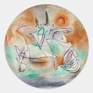 Paul Klee - Howling Dog, Classic Round Sticker