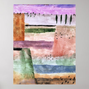 Paul Klee, Landscape with Poplars, Poster