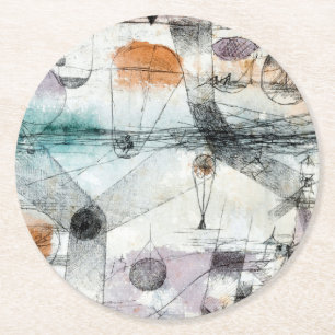 Paul Klee Plants Earth & Realm of the Air: Bauhaus Round Paper Coaster