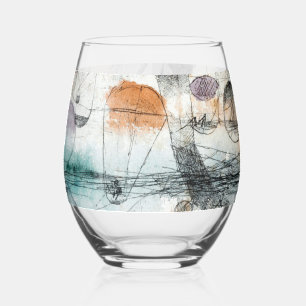 Paul Klee Plants Earth & Realm of the Air: Bauhaus Stemless Wine Glass