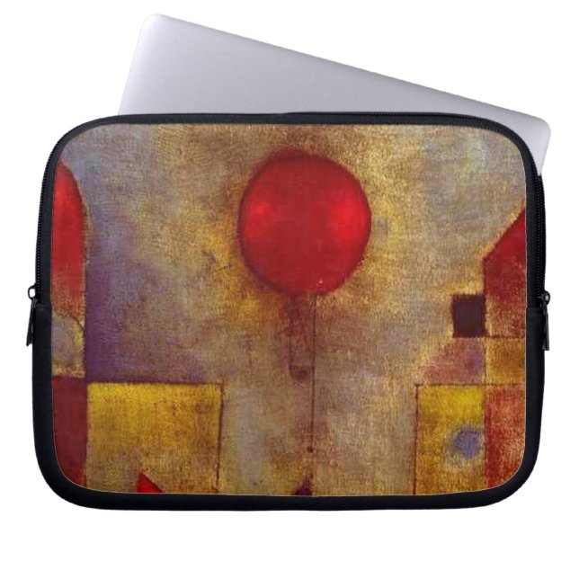 Paul Klee Red Balloon Abstract Colorful Art  Laptop Sleeve (Front)