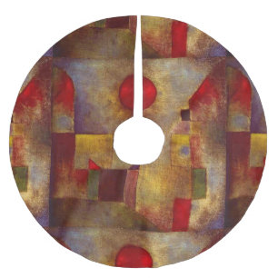 Paul Klee Red Balloon Abstract Colourful Art Brushed Polyester Tree Skirt