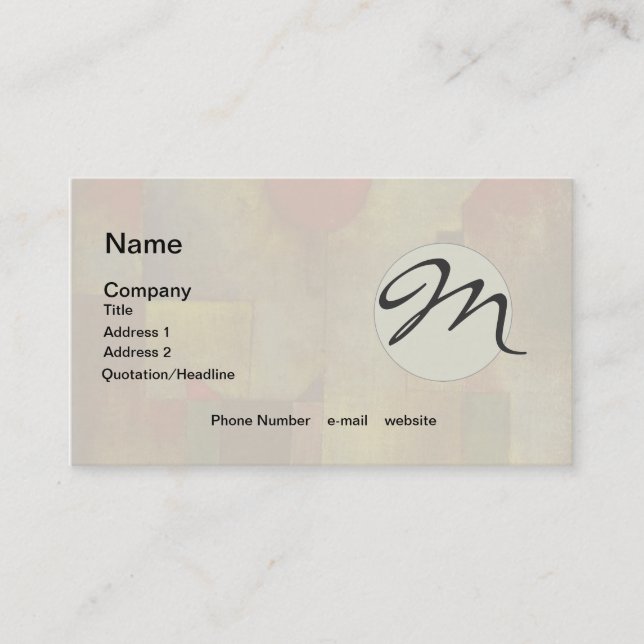 Paul Klee Red Balloon Abstract Colourful Art  Business Card (Front)