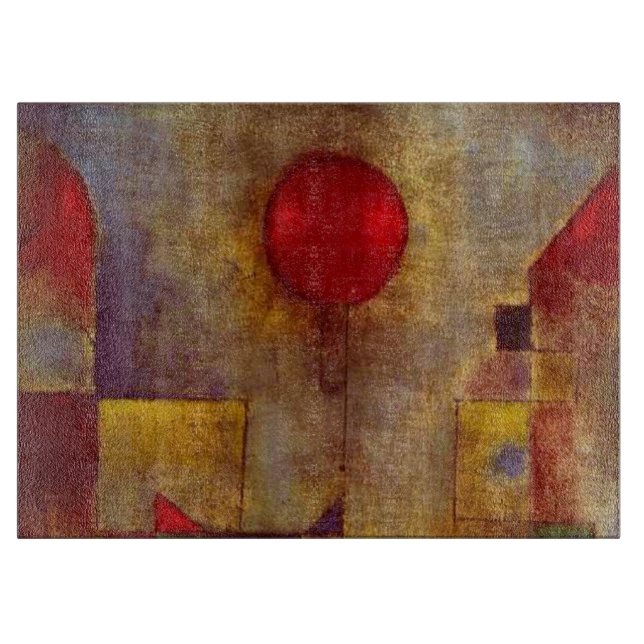 Paul Klee Red Balloon Abstract Colourful Art  Cutting Board (Front)