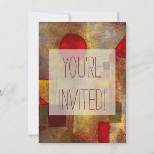 Paul Klee Red Balloon Abstract Colourful Art  Invitation