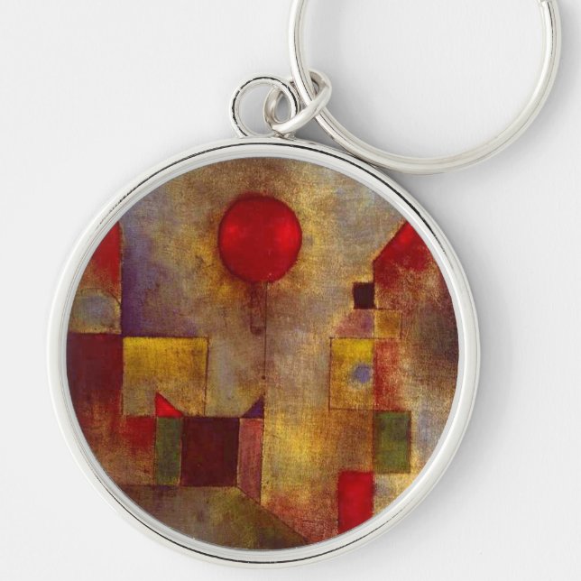 Paul Klee Red Balloon Abstract Colourful Art  Key Ring (Front)