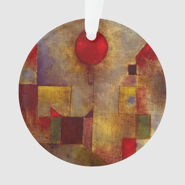 Paul Klee Red Balloon Abstract Colourful Art  Ornament (Front)