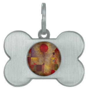 Paul Klee Red Balloon Abstract Colourful Art  Pet Name Tag