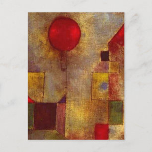 Paul Klee Red Balloon Abstract Colourful Art  Postcard