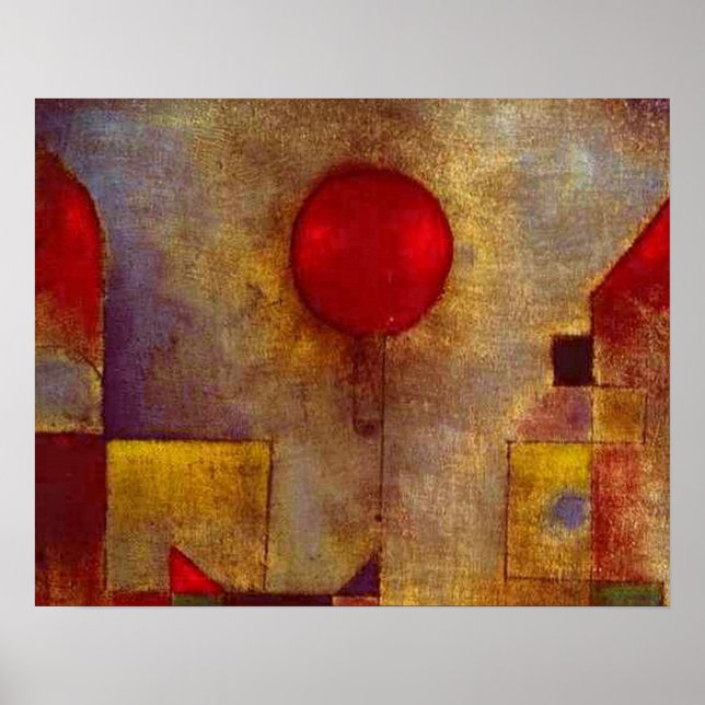 Paul Klee Red Balloon Abstract Colourful Art  Poster (Front)
