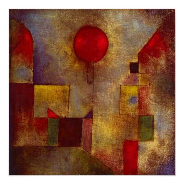 Paul Klee Red Balloon Abstract Colourful Art  Poster (Front)