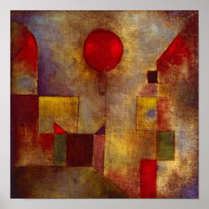 Paul Klee Red Balloon Abstract Colourful Art  Poster