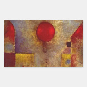 Paul Klee Red Balloon Abstract Colourful Art Rectangular Sticker