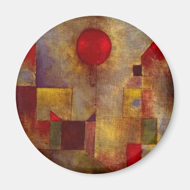Paul Klee Red Balloon Art Print Abstract Magnet (Front)