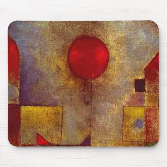 Paul Klee Red Balloon Art Print Abstract Mouse Mat (Front)