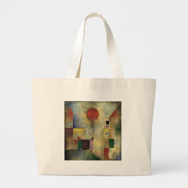 Paul Klee Red Balloon Large Tote Bag (Front)