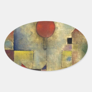 Paul Klee Red Balloon Oval Sticker