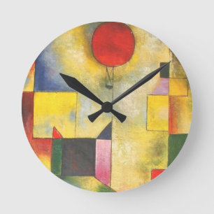Paul Klee Red Balloon Round Clock