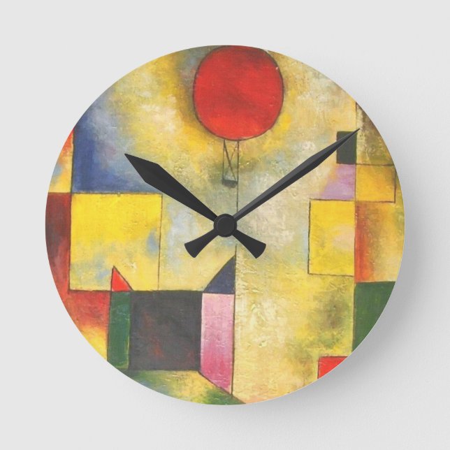 Paul Klee Red Balloon Round Clock (Front)