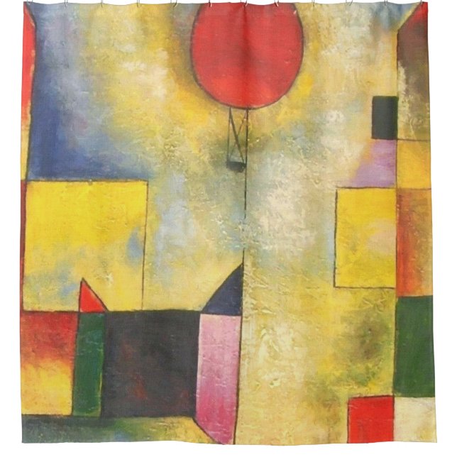 Paul Klee Red Balloon Shower Curtain (Front)