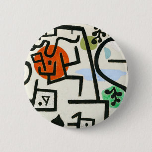 Paul Klee Rich Harbour Abstract Expressionism 6 Cm Round Badge