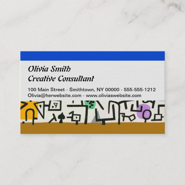 Paul Klee Rich Harbour Abstract Expressionism Business Card (Front)