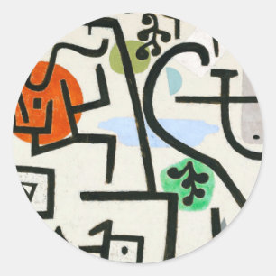 Paul Klee Rich Harbour Abstract Expressionism Classic Round Sticker